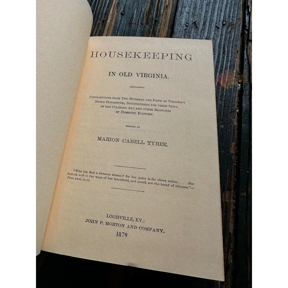 Housekeeping in Old Virginia Marion Cabell Tyree 1965 Reprint Cookbook Red Gilt